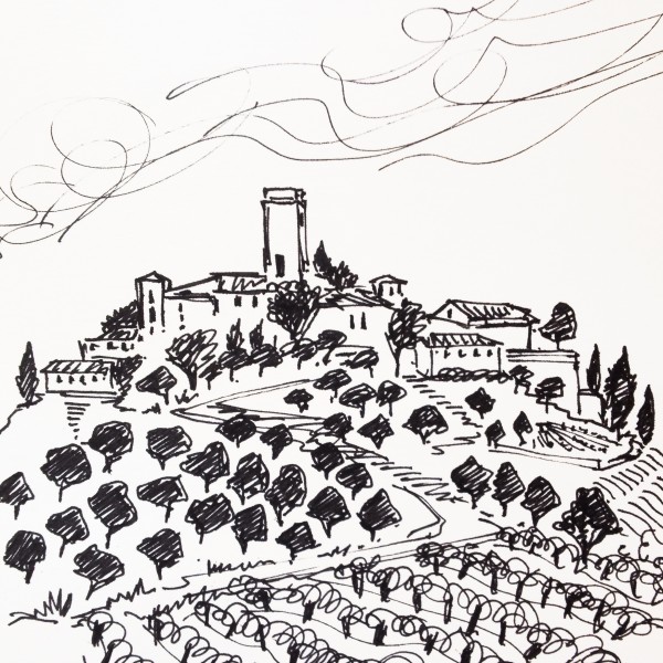 Daily Sketch No. 66, Piedmont Hill Town