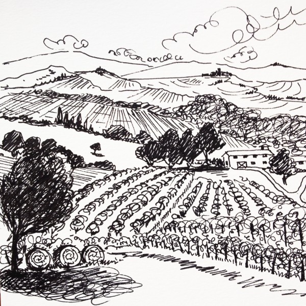 Daily Sketch No. 70, Italian Farmland