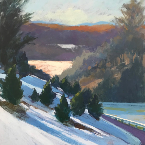 Blue Ridge Landscape: Snowy Day, acrylic on panel, 16 x 12 inches, 2017-012