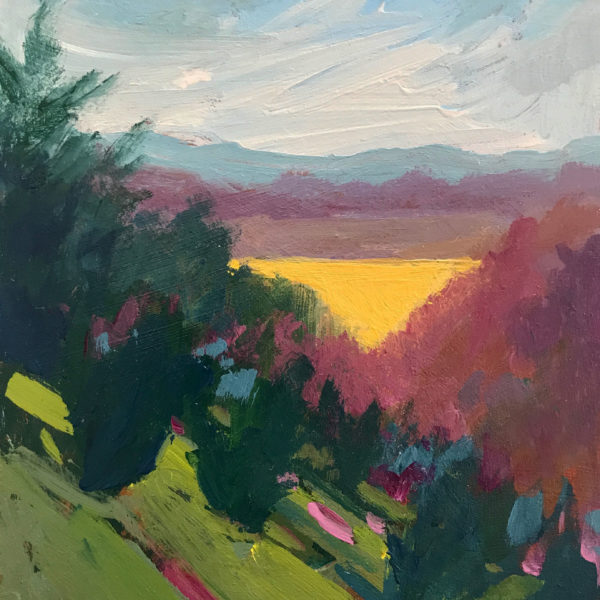 Blue Ridge Landscape, acrylic on panel, 7 x 5 inches, 2017-014