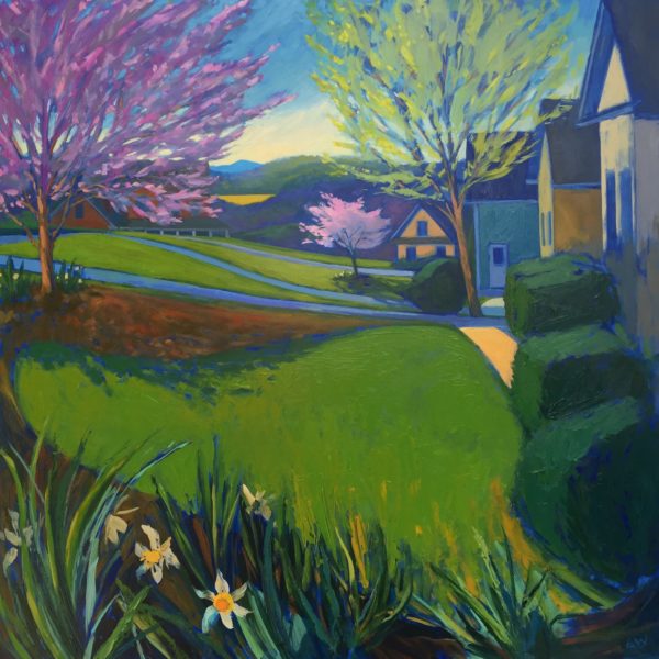 Front Lawn, oil on panel, 30 x 30 inches, 2017-030