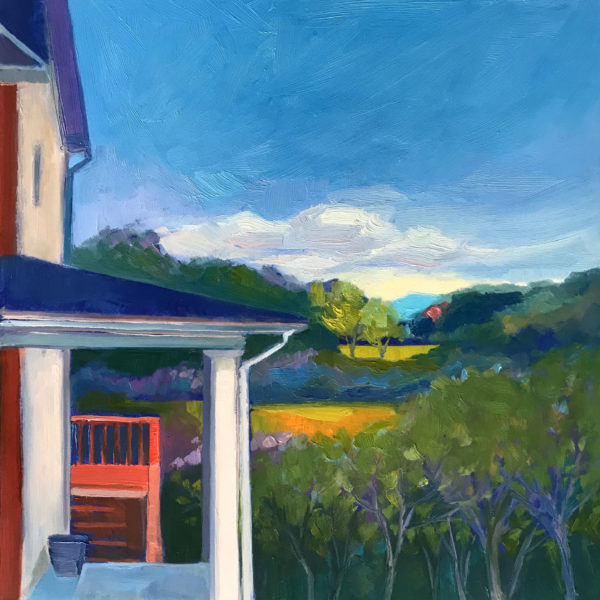 Porch View, oil on panel, 12 x 12 inches, 2017-031