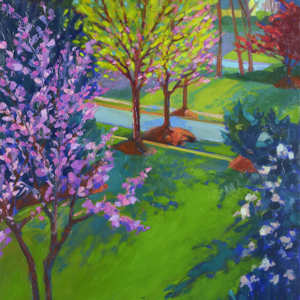 Red Bud II, oil on panel, 16 x 12 inches, 2017-033