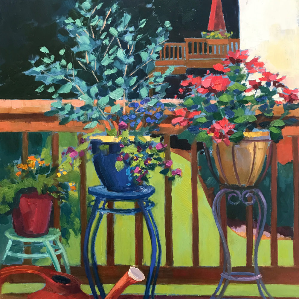 Container Garden, oil on panel, 16 x 12 inches, 2017-044, SOLD