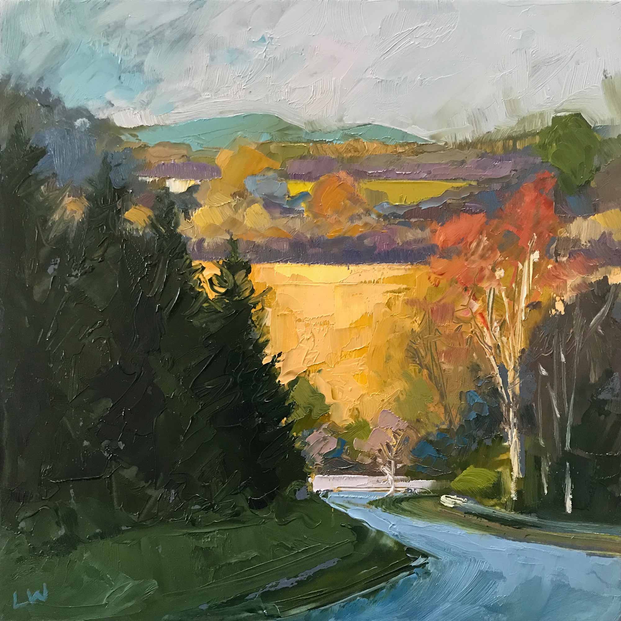 View from the Ridge No. 1, oil on panel, 8 x 8 inches, 2019, SOLD