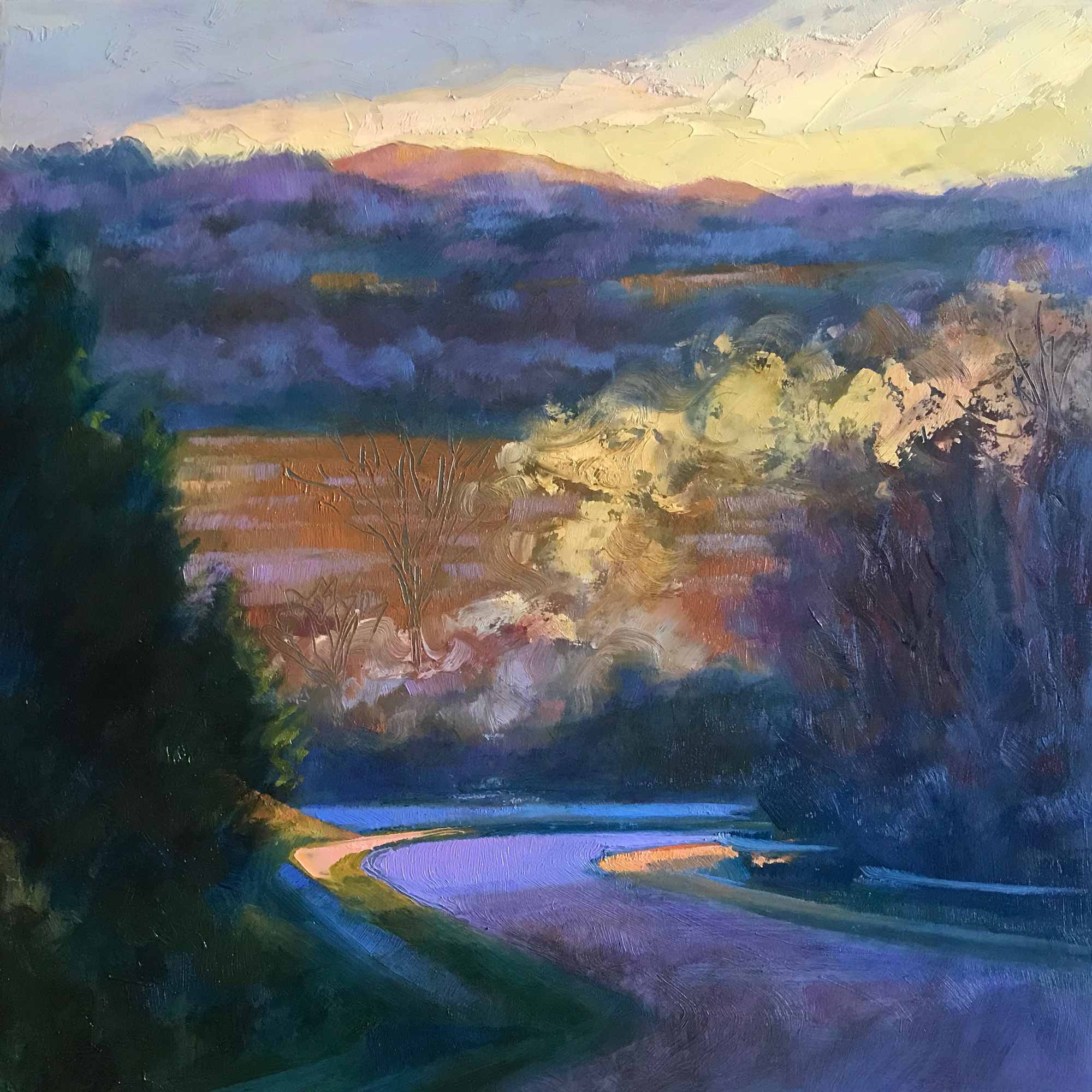 View from the Ridge No. 9, oil on panel, 8 x 8 inches, 2019, SOLD