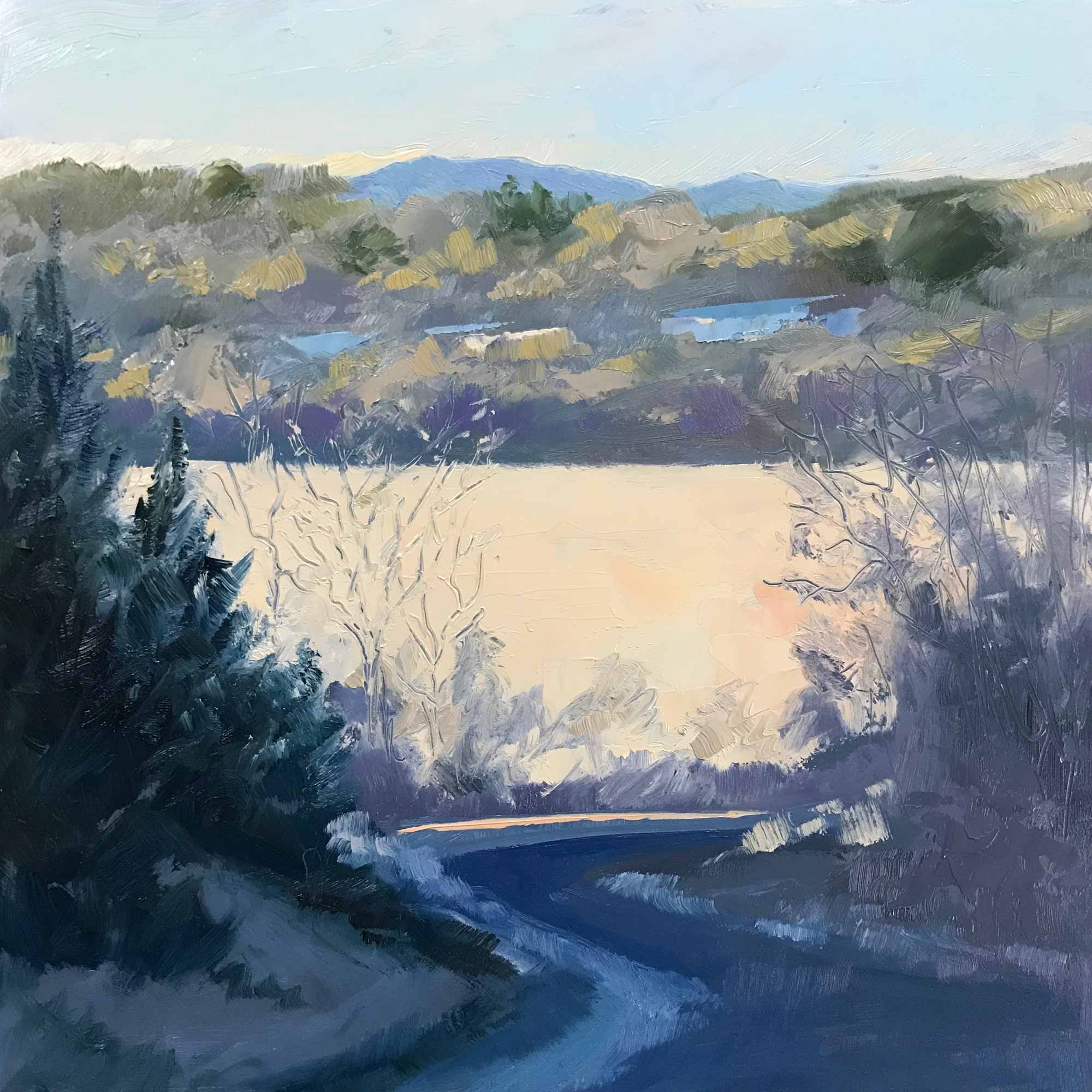 View from the Ridge No. 10, oil on panel, 8 x 8 inches, 2019, SOLD