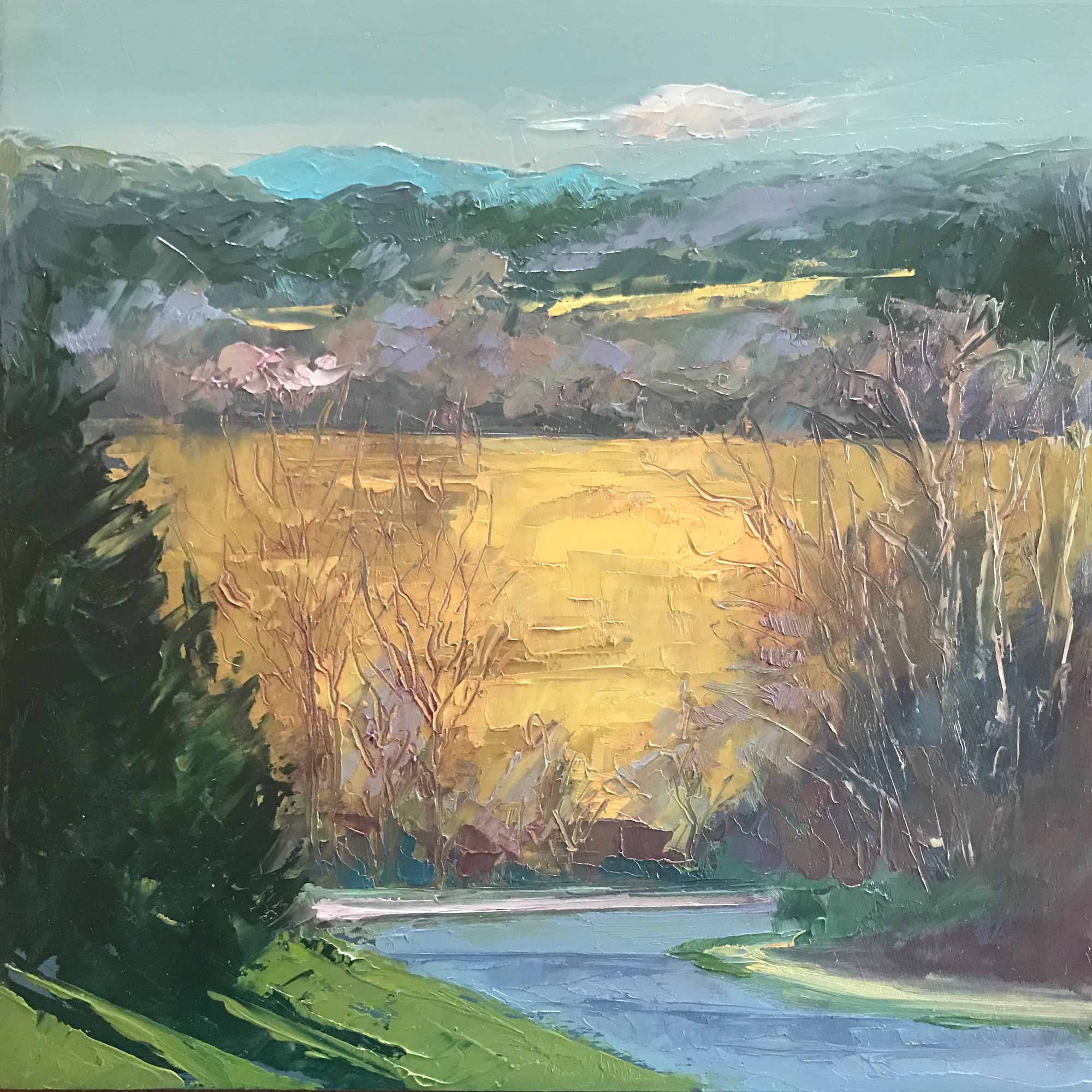 View from the Ridge No. 23, oil on panel, 8 x 8 inches, 2019, SOLD