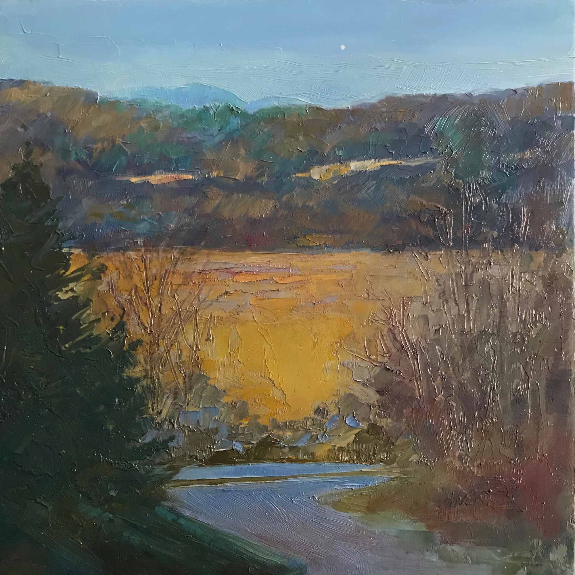 View from the Ridge No. 27, oil on panel, 8 x 8 inches, 2019, SOLD