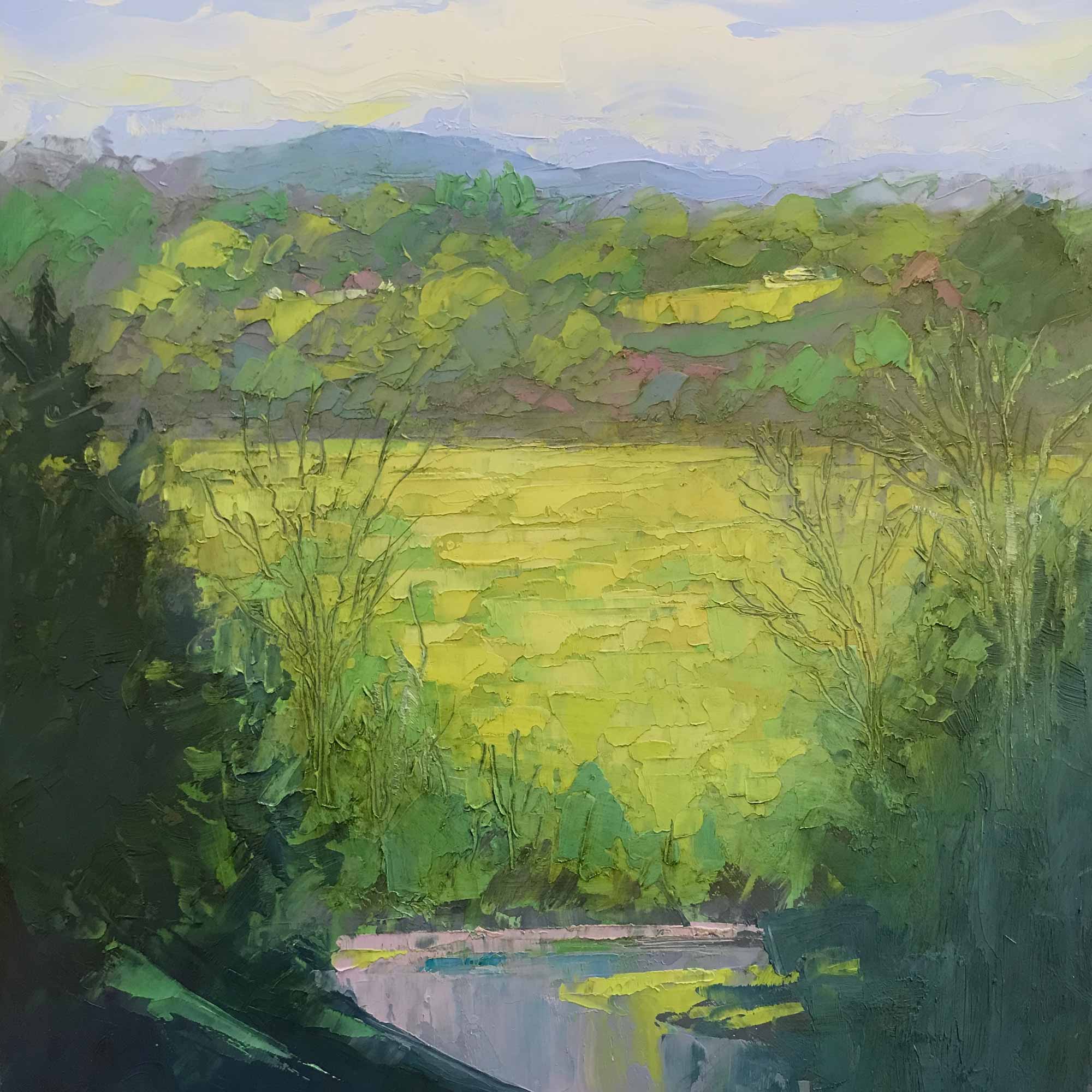 View from the Ridge No. 34, oil on panel, 8 x 8 inches, 2019, SOLD