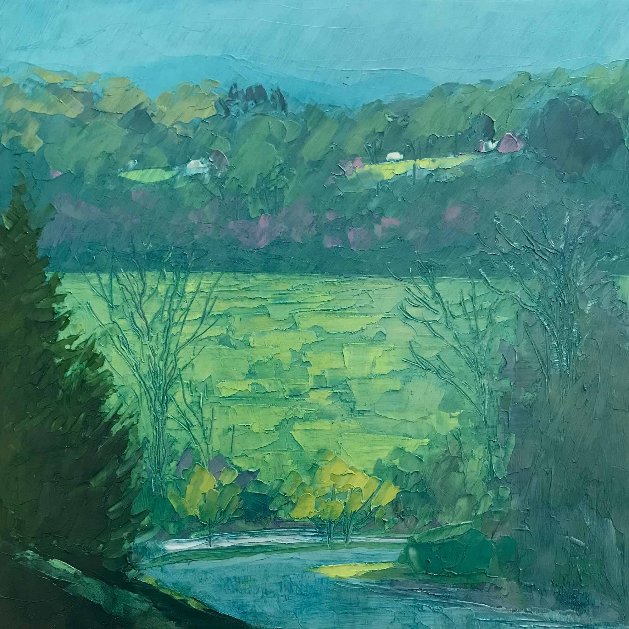 View from the Ridge No. 35, oil on panel, 8 x 8 inches, 2019