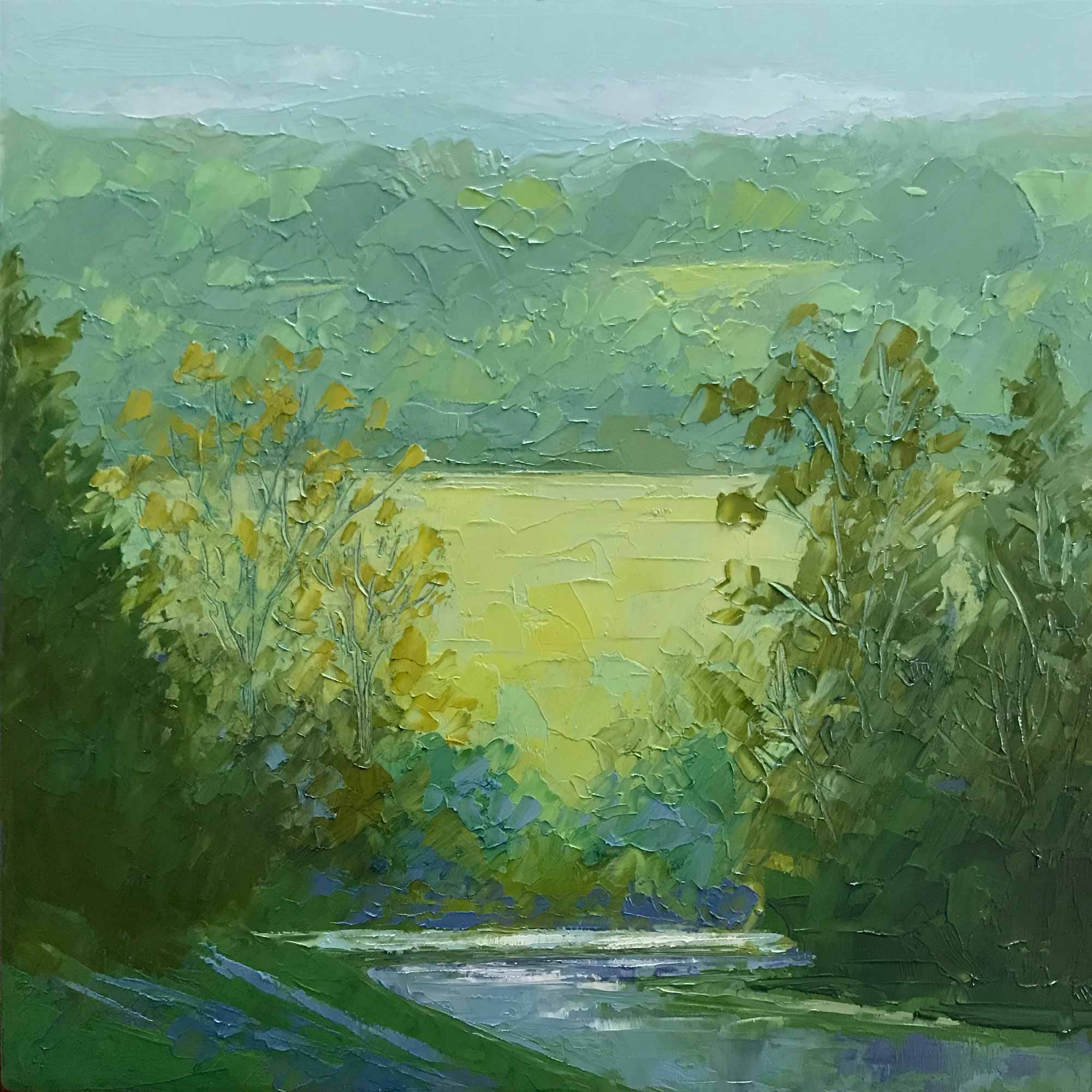 View from the Ridge No. 36, oil on panel, 8 x 8 inches, 2019, SOLD