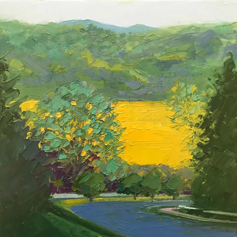 View from the Ridge No. 43, oil on panel, 8 x 8 inches, 2019