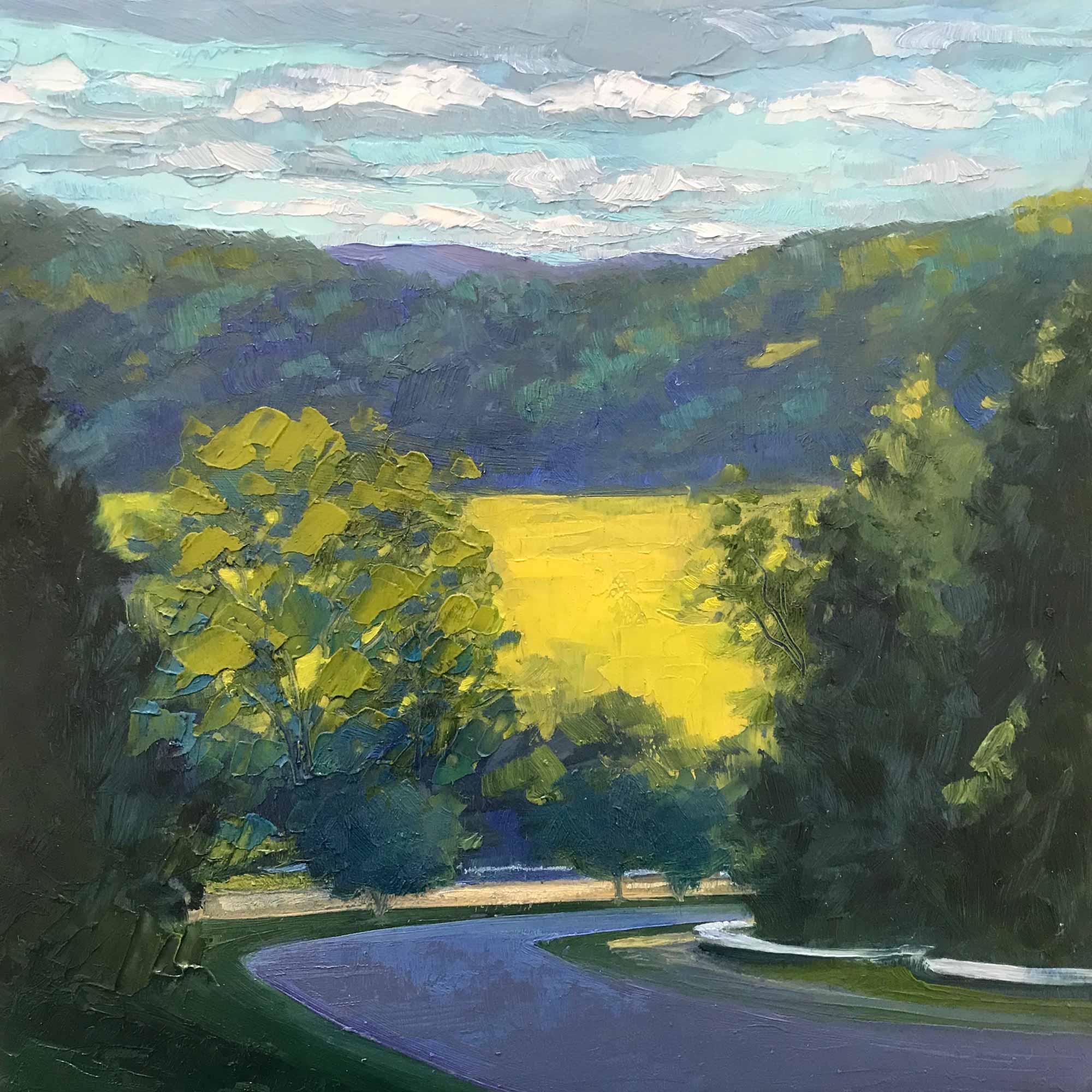 View from the Ridge No. 44, oil on panel, 8 x 8 inches, 2019