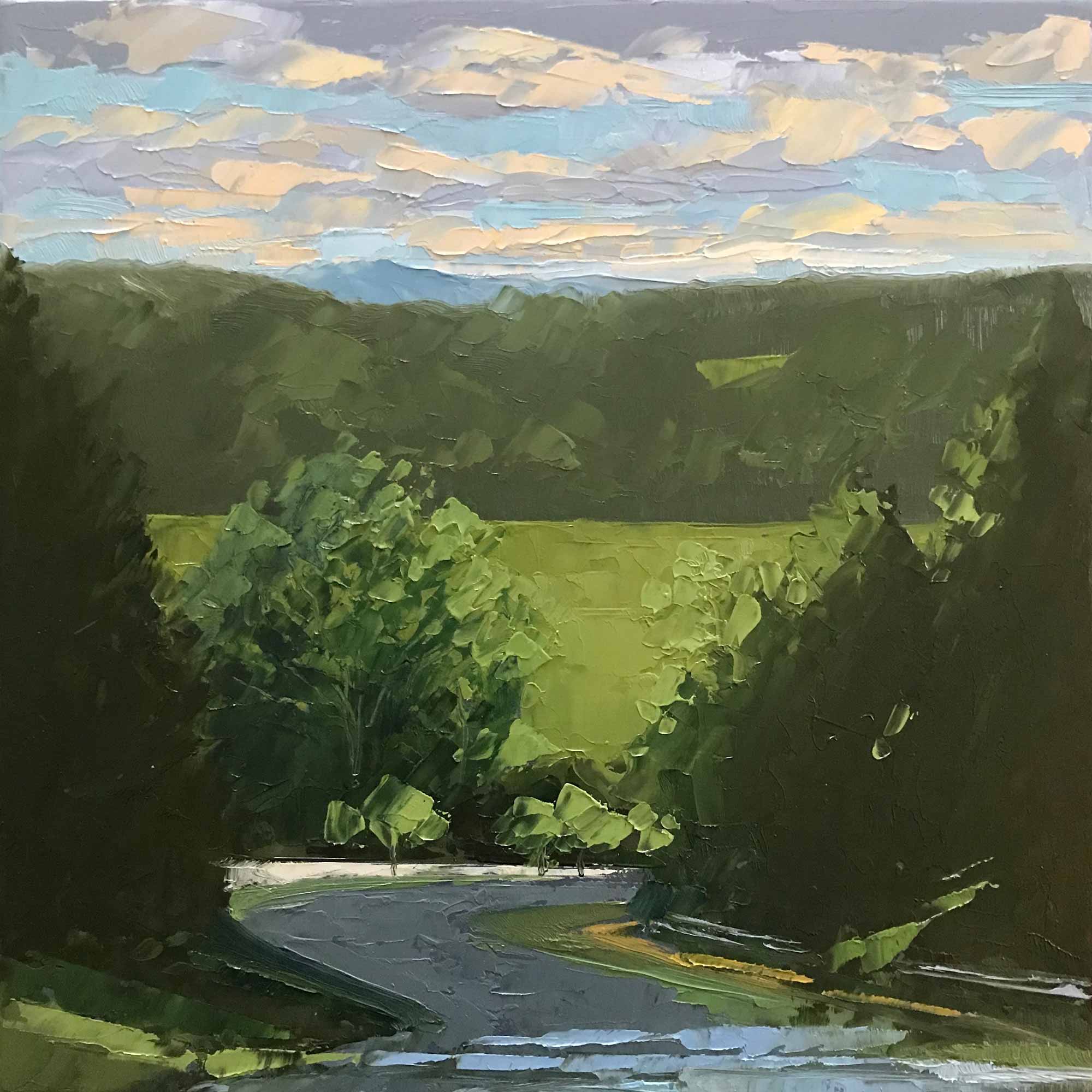 View from the Ridge No. 45, oil on panel, 8 x 8 inches, 2019