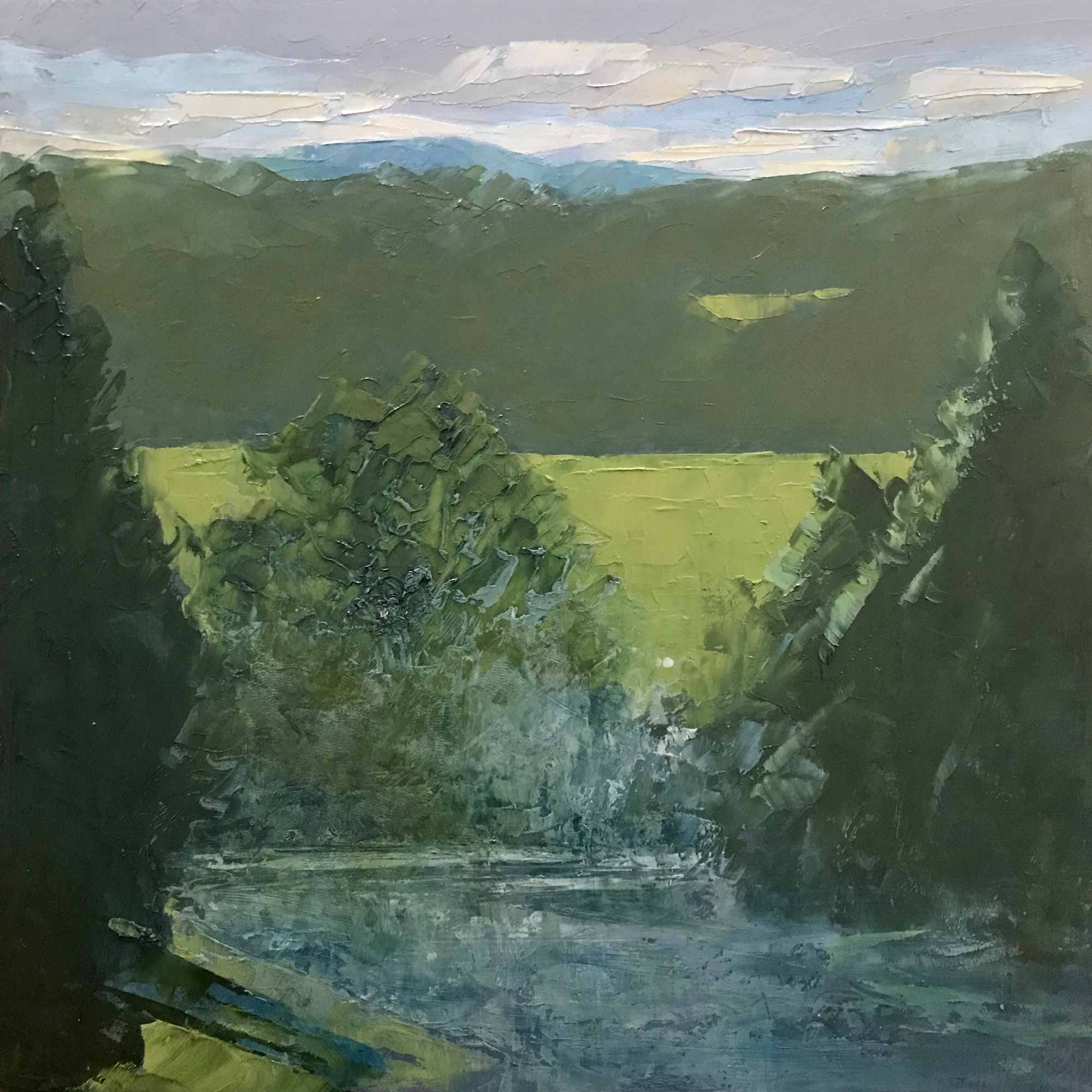 View from the Ridge No. 46, oil on panel, 8 x 8 inches, 2019
