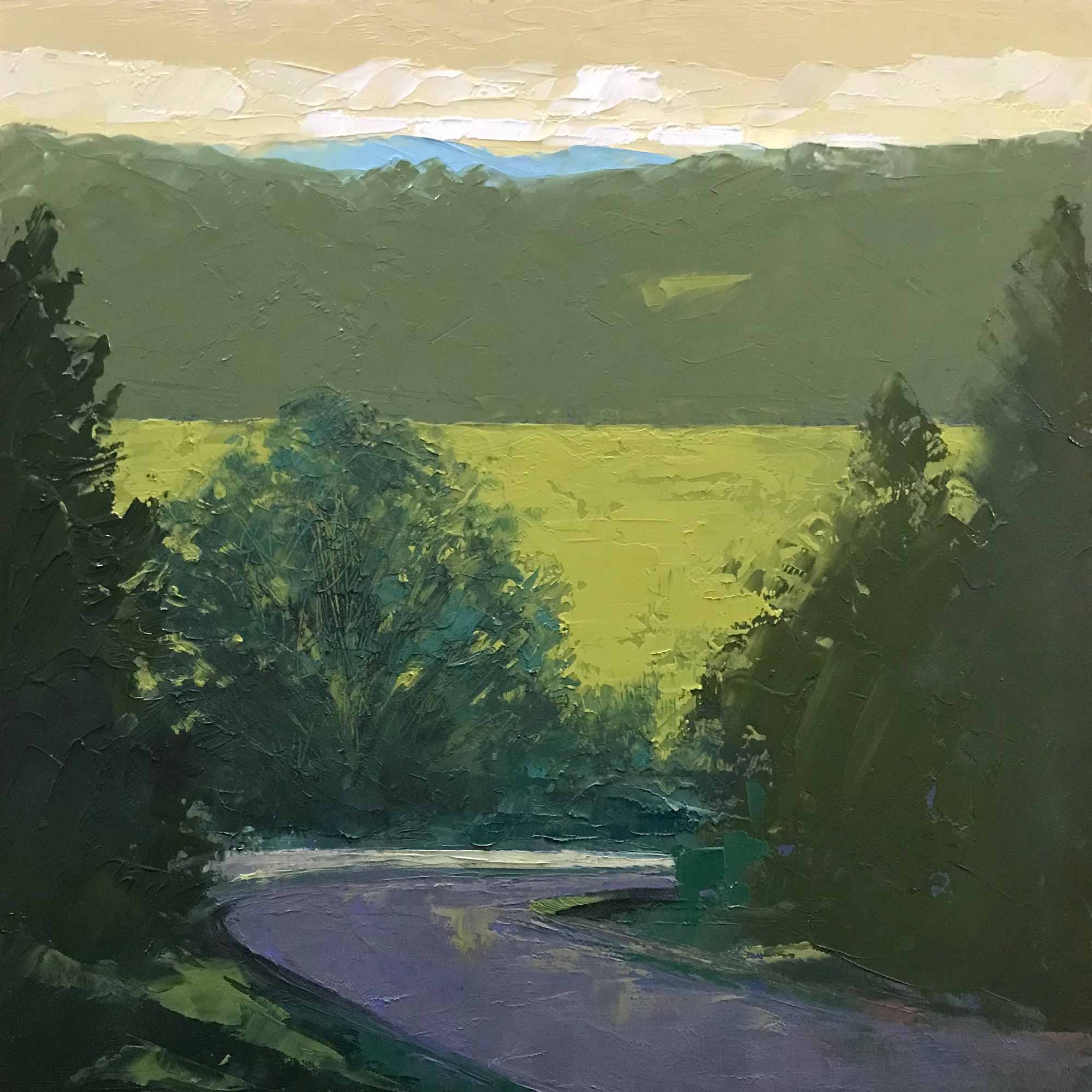 View from the Ridge No. 47, oil on panel, 8 x 8 inches, 2019