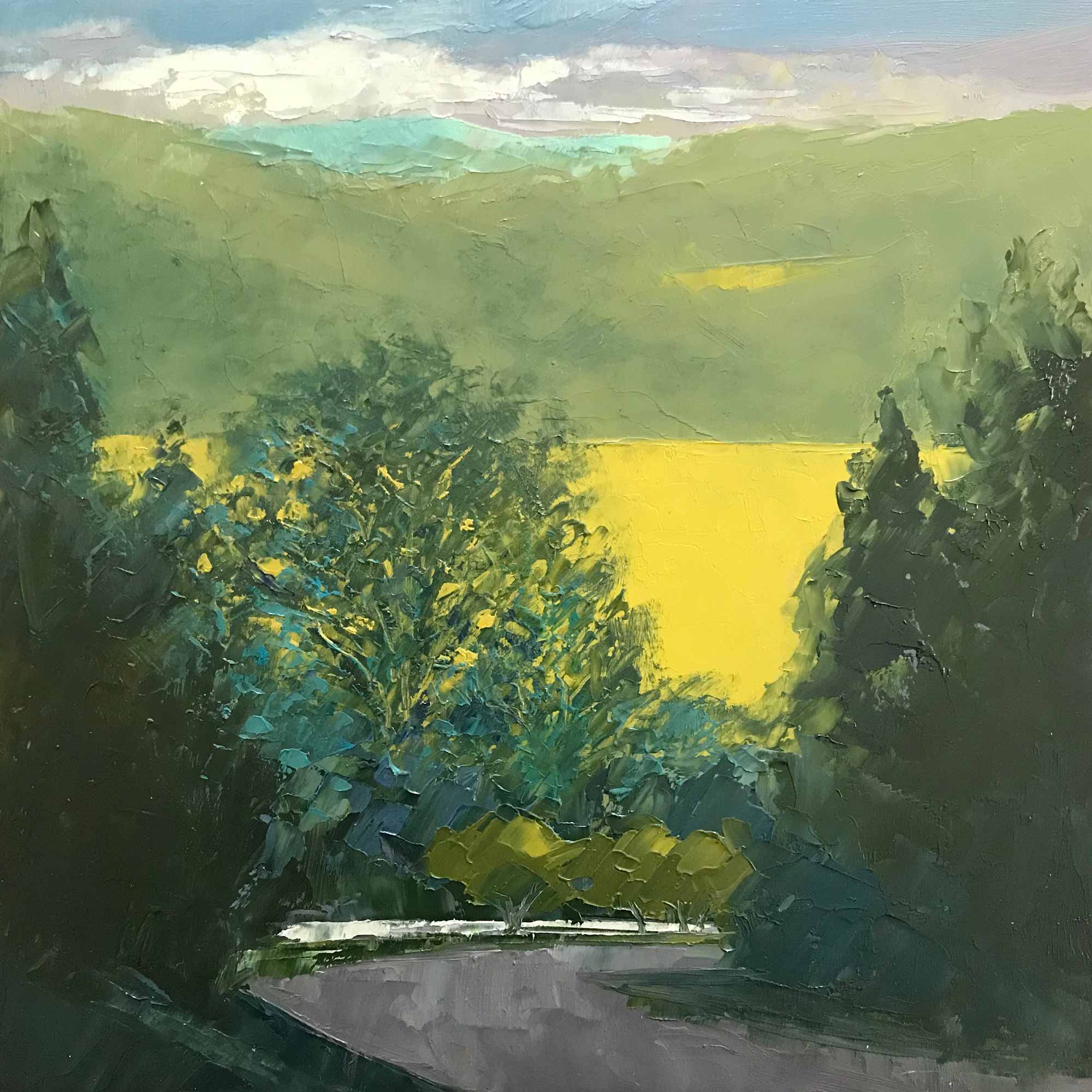 View from the Ridge No. 49, oil on panel, 8 x 8 inches, 2019