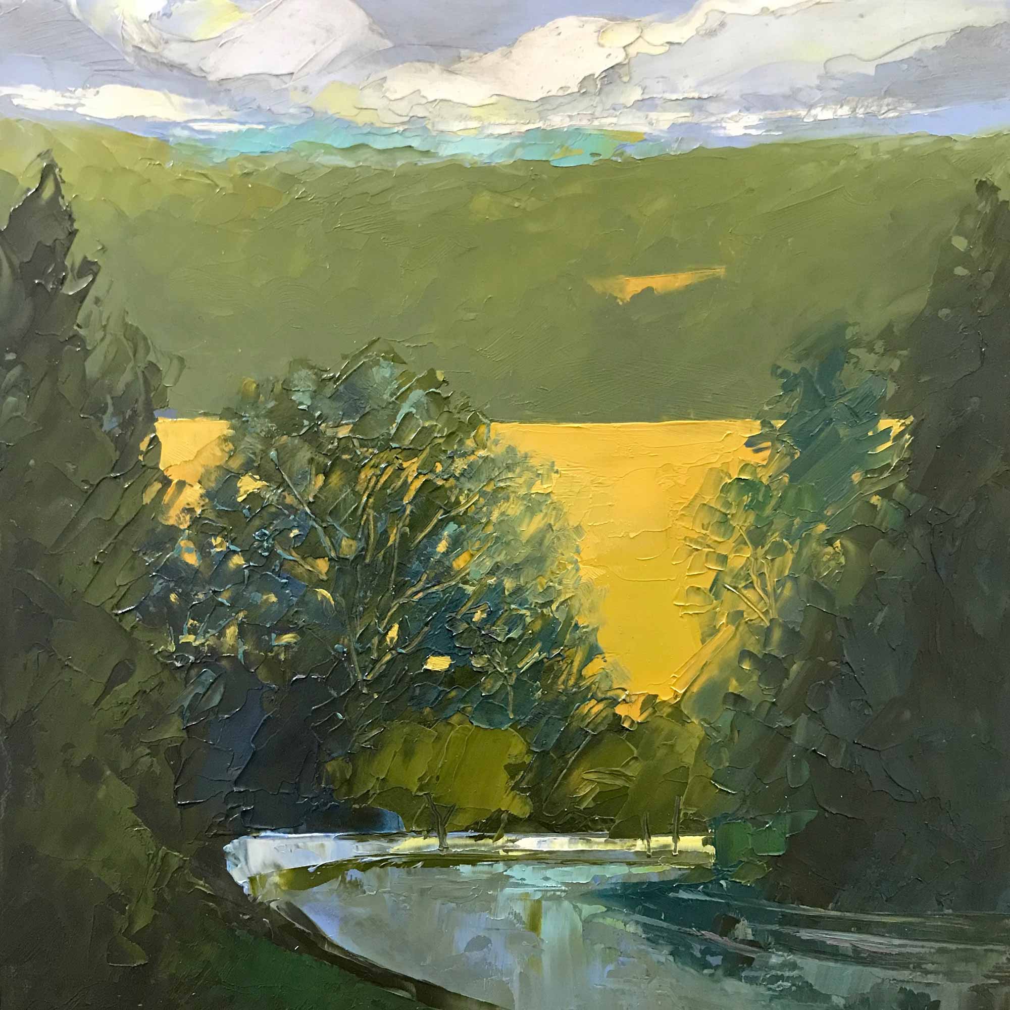View from the Ridge No. 50, oil on panel, 8 x 8 inches, 2019