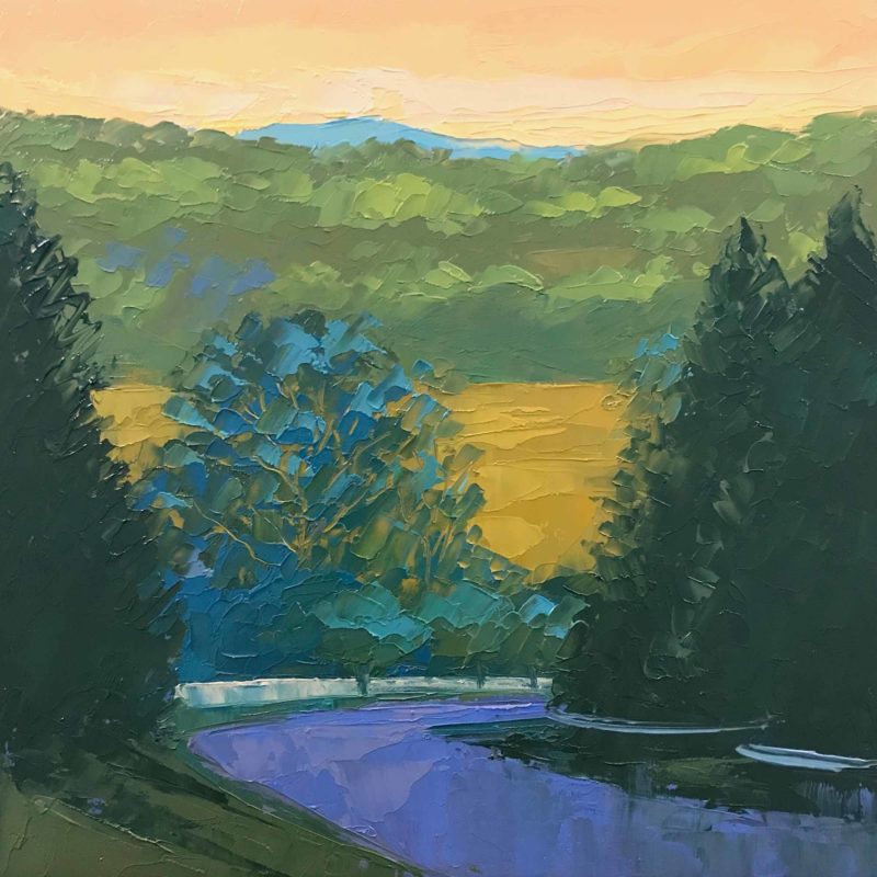 View from the Ridge No. 52, oil on panel, 8 x 8 inches, 2019