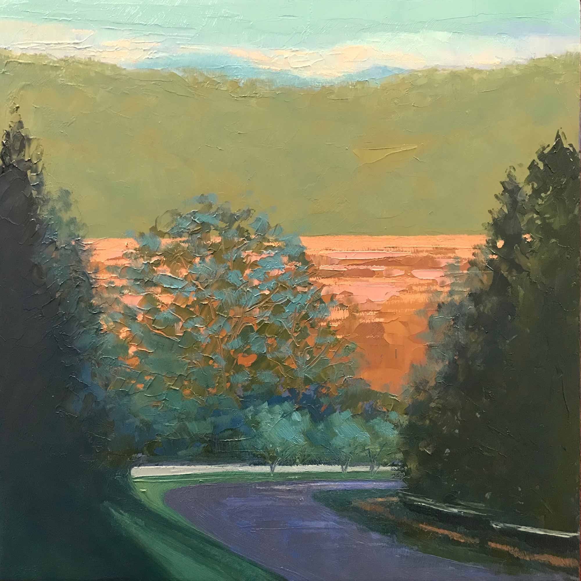 View from the Ridge No. 57, oil on panel, 8 x 8 inches, 2019, SOLD