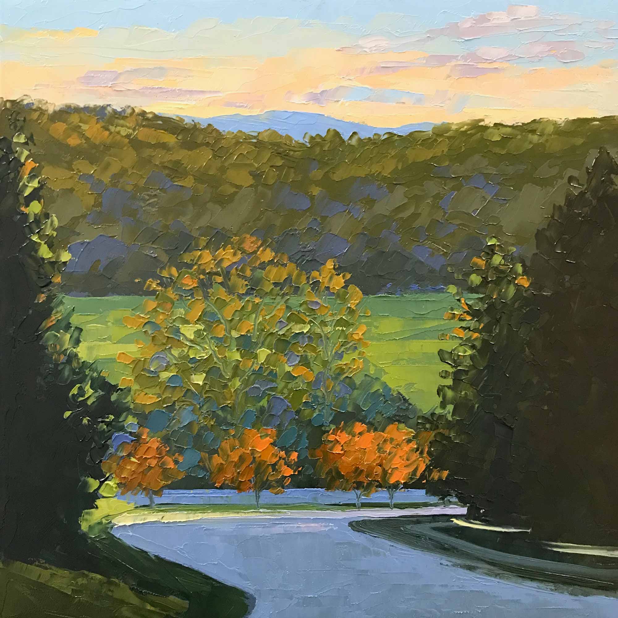 View from the Ridge No. 68, oil on panel, 8 x 8 inches, 2019, SOLD