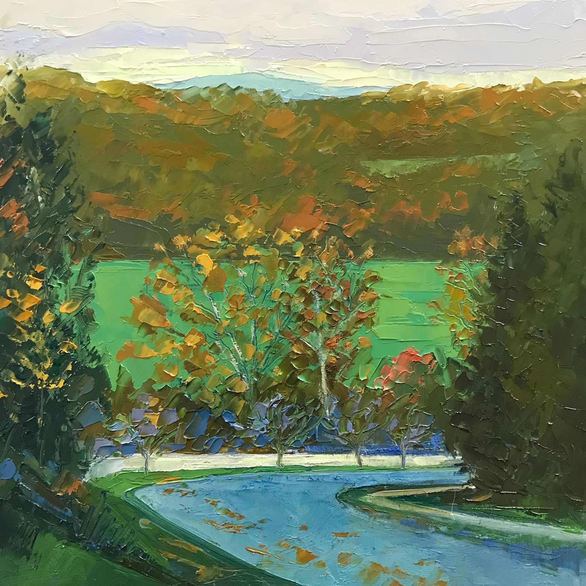View from the Ridge No. 73, oil on panel, 8 x 8 inches, 2019, SOLD
