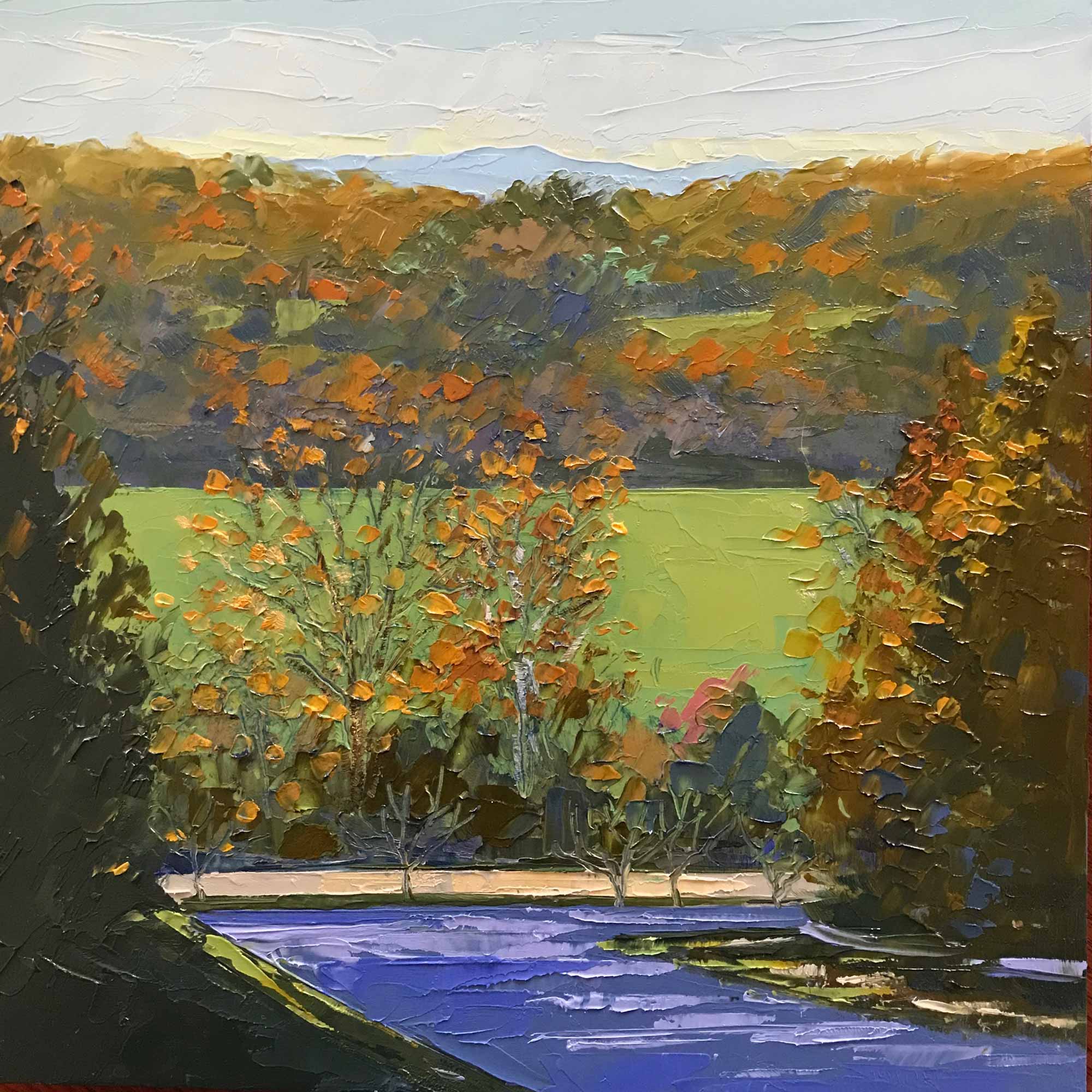 View from the Ridge No. 74, oil on panel, 8 x 8 inches, 2019