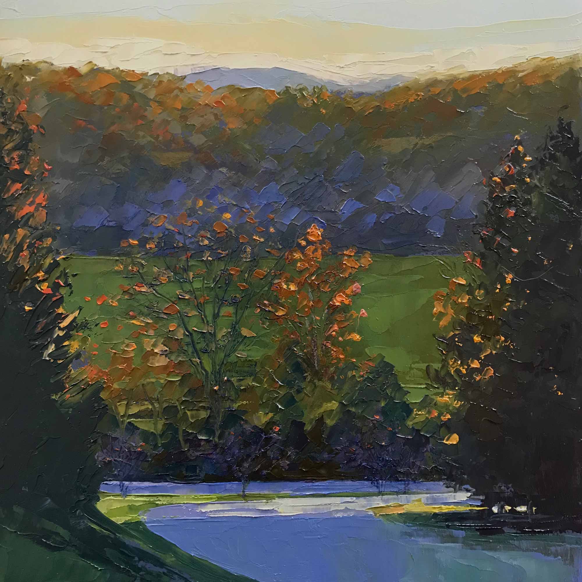 View from the Ridge No. 75, oil on panel, 8 x 8 inches, 2019, SOLD