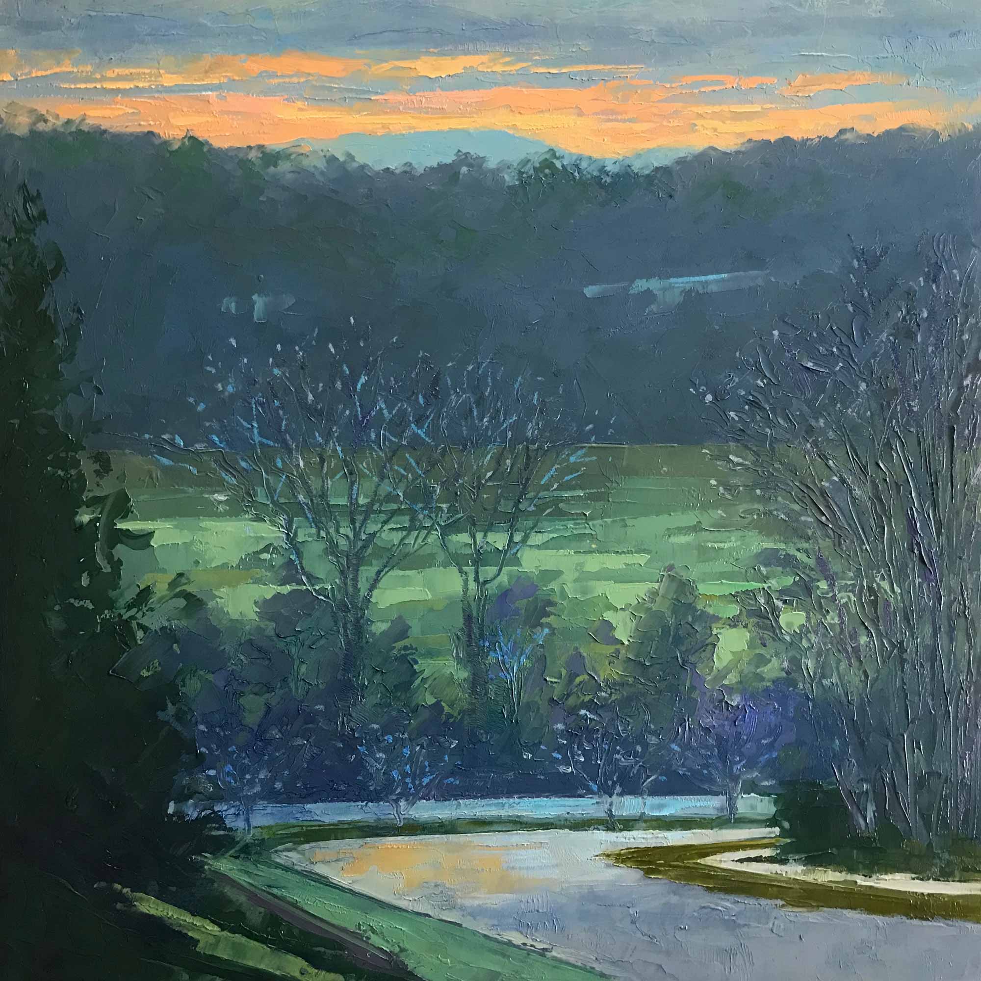 View from the Ridge No. 81, oil on panel, 8 x 8 inches, 2019, SOLD