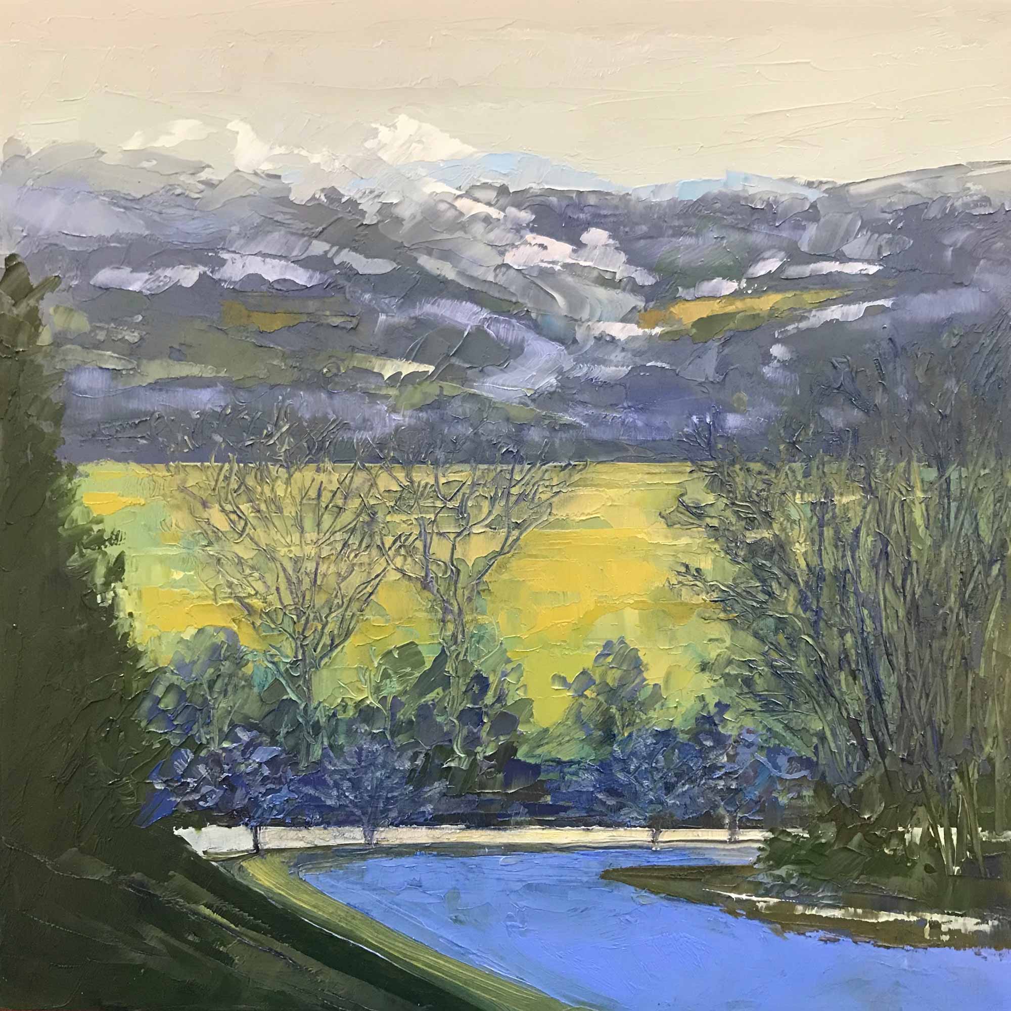 View from the Ridge No. 82, oil on panel, 8 x 8 inches, 2019
