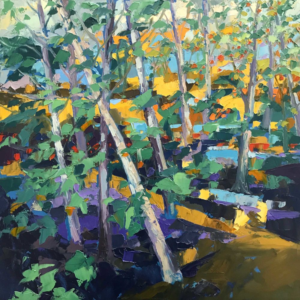 Sycamore Grove, oil on panel, 16 x 16 inches, 2017-068, SOLD