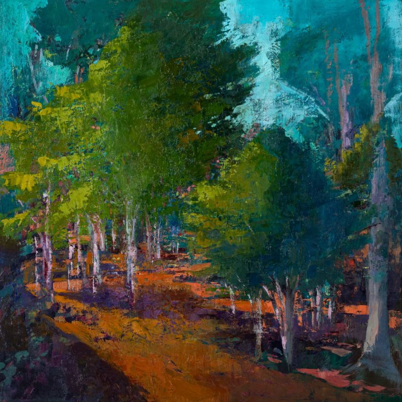 Imaginary Forest, oil on panel, 16 x 16 inches, 2018-2021-032