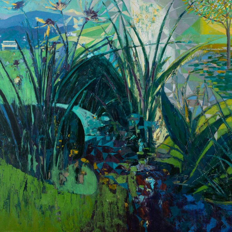 Imaginary Garden: Rainy Summer, oil on panel, 30 x 40 inches, 2018-038