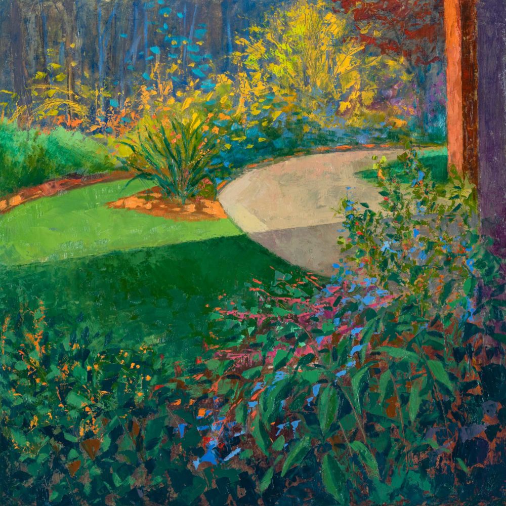 Spring Patio, oil on panel, 16 x 16, 2020-009