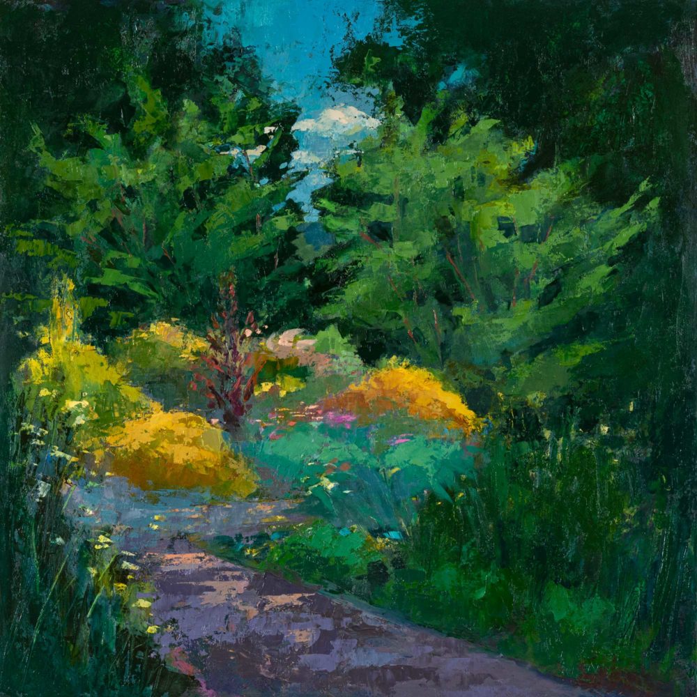 Backyard Landscape, oil on panel, 16 x 16, 2021-013