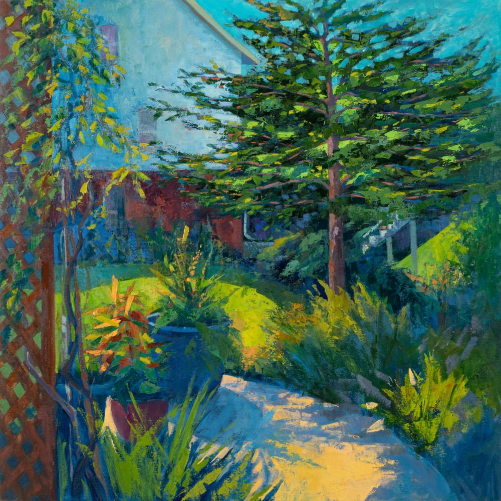 Backyard Landscape, oil on panel, 24 x 24, 2021-062