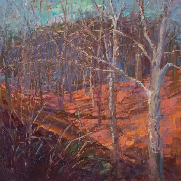 Winter Woods, oil on panel, 8 x 8, 2021, SOLD