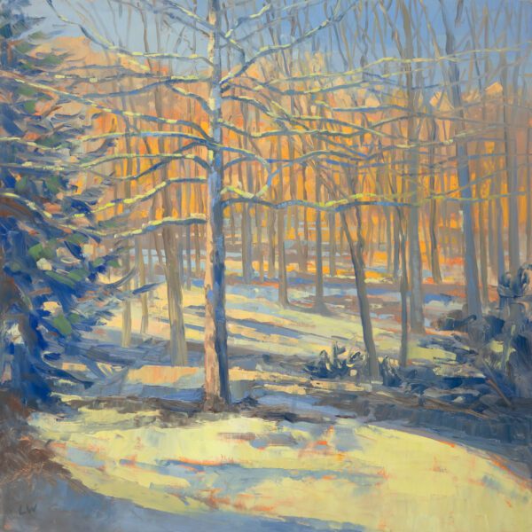 Black Gum: January II, oil on panel, 16 x 16 inches, 2022-003
