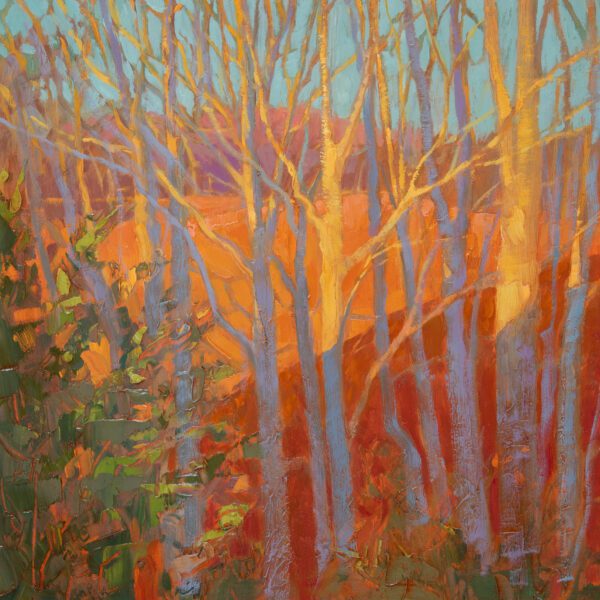 Winter Woods, oil on panel, 8 x 8 inches, 2023, SOLD