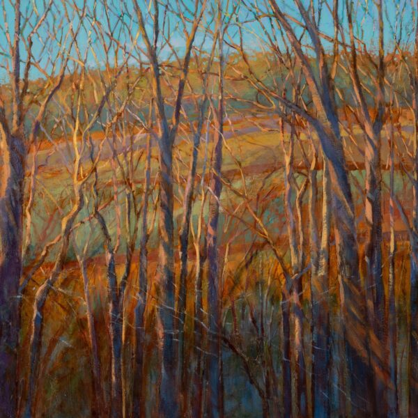 Winter Woods: Sundown, oil on panel, 24 x 30, 2023, SOLD
