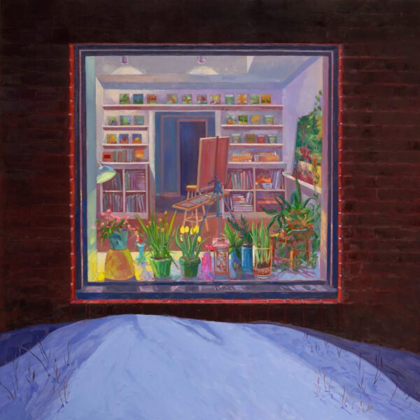 Night Studio, oil on panel, 36 x 36, 2026-012